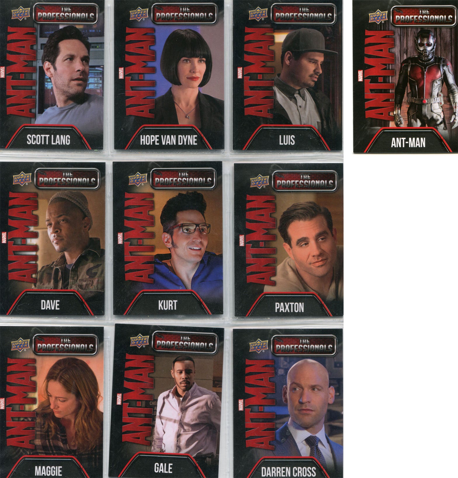 Marvel Ant-Man Movie The Professionals Complete 10 Chase Card Set