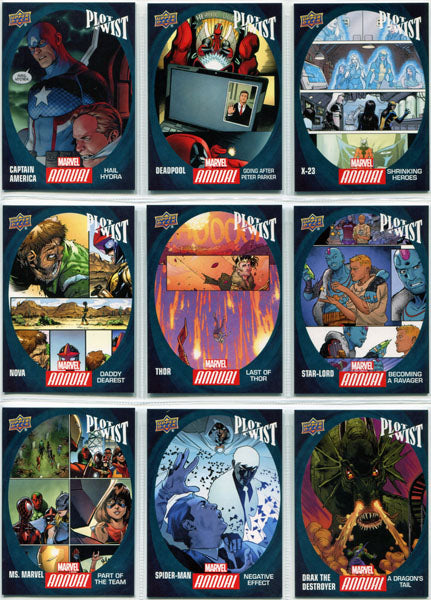 Marvel Annual 2016 Plot Twist Insert Complete 10 Card Chase Set PT-1 to PT-10