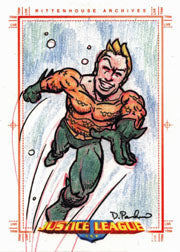 Justice League Archives Sketch Card by Dennis Pacheo of Aquaman