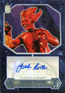Doctor Who 2015 Autograph Sarah Parish as Empress of Racnoss Blue Parallel #13