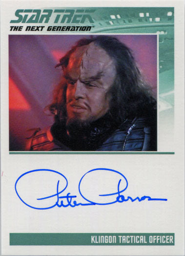 Star Trek TNG Portfolio Prints S2 Autograph Card Peter Parros as Klingon