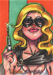 Moonstone Domino Lady & The Spider Sketch Card by Pez! V11