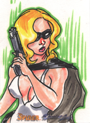 Moonstone Domino Lady & The Spider Sketch Card by Pez! V4