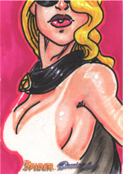 Moonstone Domino Lady & The Spider Sketch Card by Pez! V5