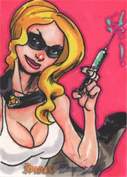 Moonstone Domino Lady & The Spider Sketch Card by Pez! V6