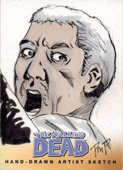 Walking Dead Comic Series Two Sketch Card by Martin Pikkaart of Dale