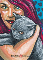 Kitty Ditties & Pretty Ladies Sketch Card by Ashleigh Popplewell v1