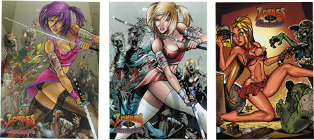 Zombies vs Cheerleaders 2013 3 Card Promo Set Philly & Chicago