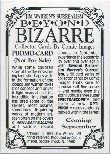 Jim Warren Beyond Bizarre 1993 Promo Card