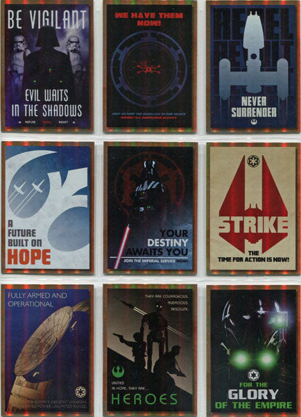 Star Wars Galaxy 2018 Rogue One Propaganda Complete 9 Card Chase Set RP-1 - RP-9