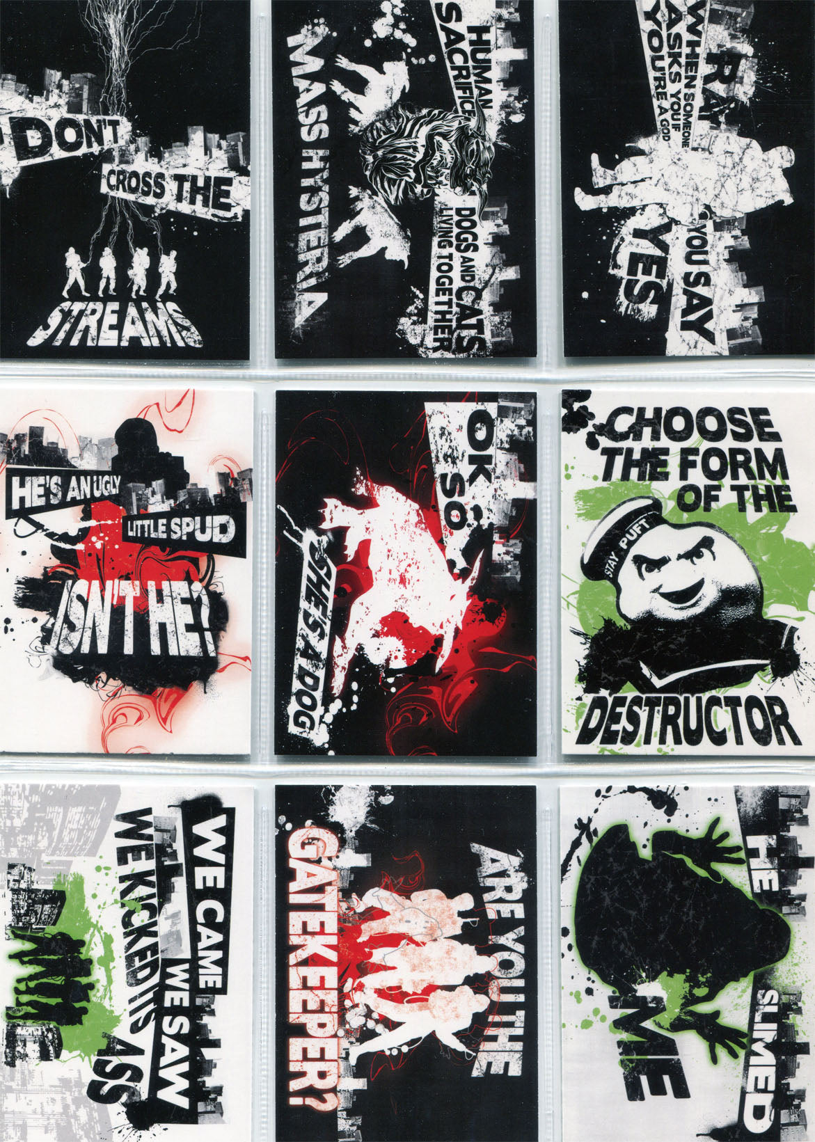 Ghostbusters Quotes Complete 9 Chase Card Set Q1-Q9