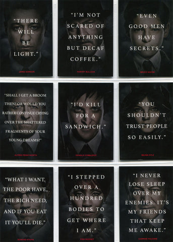 Gotham Season 1 Quotes Complete 9 Chase Card Set Q1 to Q9