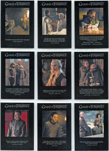 Game of Thrones Season 6 Quotable Complete 9 Card Chase Set Q51 to Q59