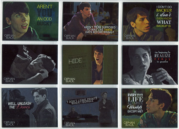 Orphan Black Season 1 Quotes Silver Foil Variant 9 Card Chase Set Q1 to Q9