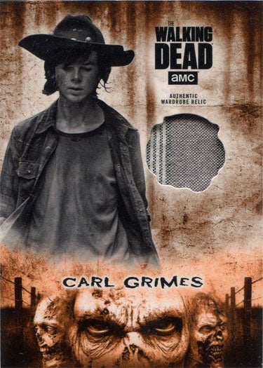 Walking Dead Hunters Hunted Wardrobe Card R-CG Rust Parallel Carl Grimes 11/99