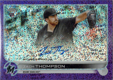 Topps Chrome Baseball 2022 Purple Sparkle Auto Card RA-ZT Zach Thompson 229/299