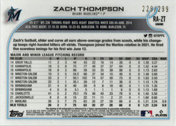 Topps Chrome Baseball 2022 Purple Sparkle Auto Card RA-ZT Zach Thompson 229/299