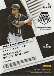 Panini Mosaic Baseball 2021 Rookie Auto Mosaic Card RAM-CR Jake Cronenworth