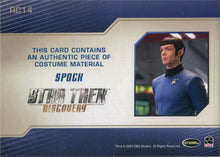 Star Trek Discovery Season 2 Relic Costume Card RC14 Ethan Peck as Spock