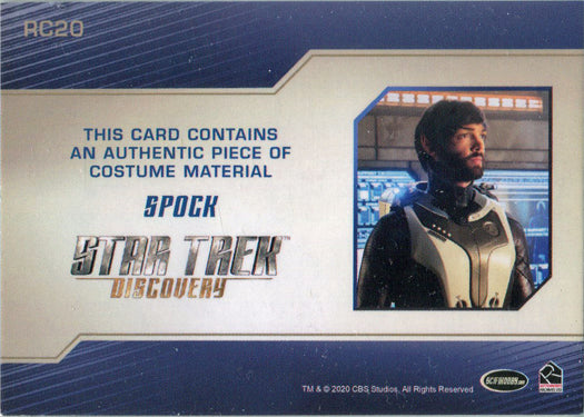 Star Trek Discovery Season 2 Relic Costume Card RC20 Ethan Peck as Spock