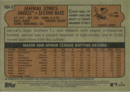Topps Heritage 2021 Real One Autograph Card ROA-JJ Jahmai Jones