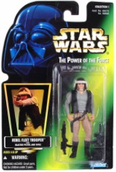 Star Wars POTF Rebel Fleet Trooper Action Figure Collection 1 Green Card