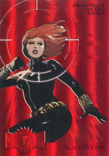Marvel Fleer Retro 2015 Precious Metal Gems Red Black Widow #018/100