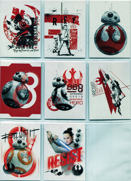 Star Wars Last Jedi Resist! 8 Card Chase Set