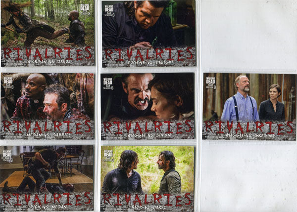Walking Dead Season 8 Rivalries Complete 7 Card Chase Set R-1 to R-7