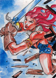 Red Sonja 2012 Sketch Card by Jez Rojales