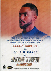 Star Trek Discovery Season 2 Autograph Card Ronnie Rowe Jr as Lt R.A. Bryce (FB)