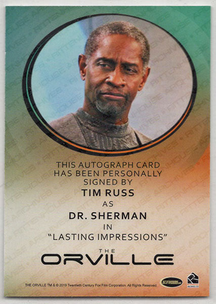 Orville Archives Autograph Card Tim Russ as Dr. Sherman (Bordered)