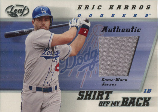 Leaf Baseball 2002 Shirt Off My Back Jersey Card SB-EK Eric Karros