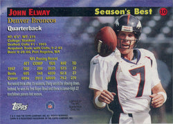 Topps Football 1998 Season's Best Gunslingers Chase Card SB10 John Elway