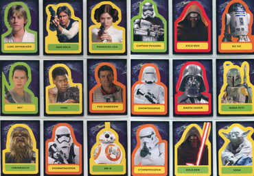 Star Wars Journey to the Force Awakens Character Sticker Complete 18 Card Set