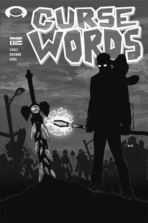 Curse Words #9 Cover D Ryan Browne Black & White The Walking Dead Tribute Variant