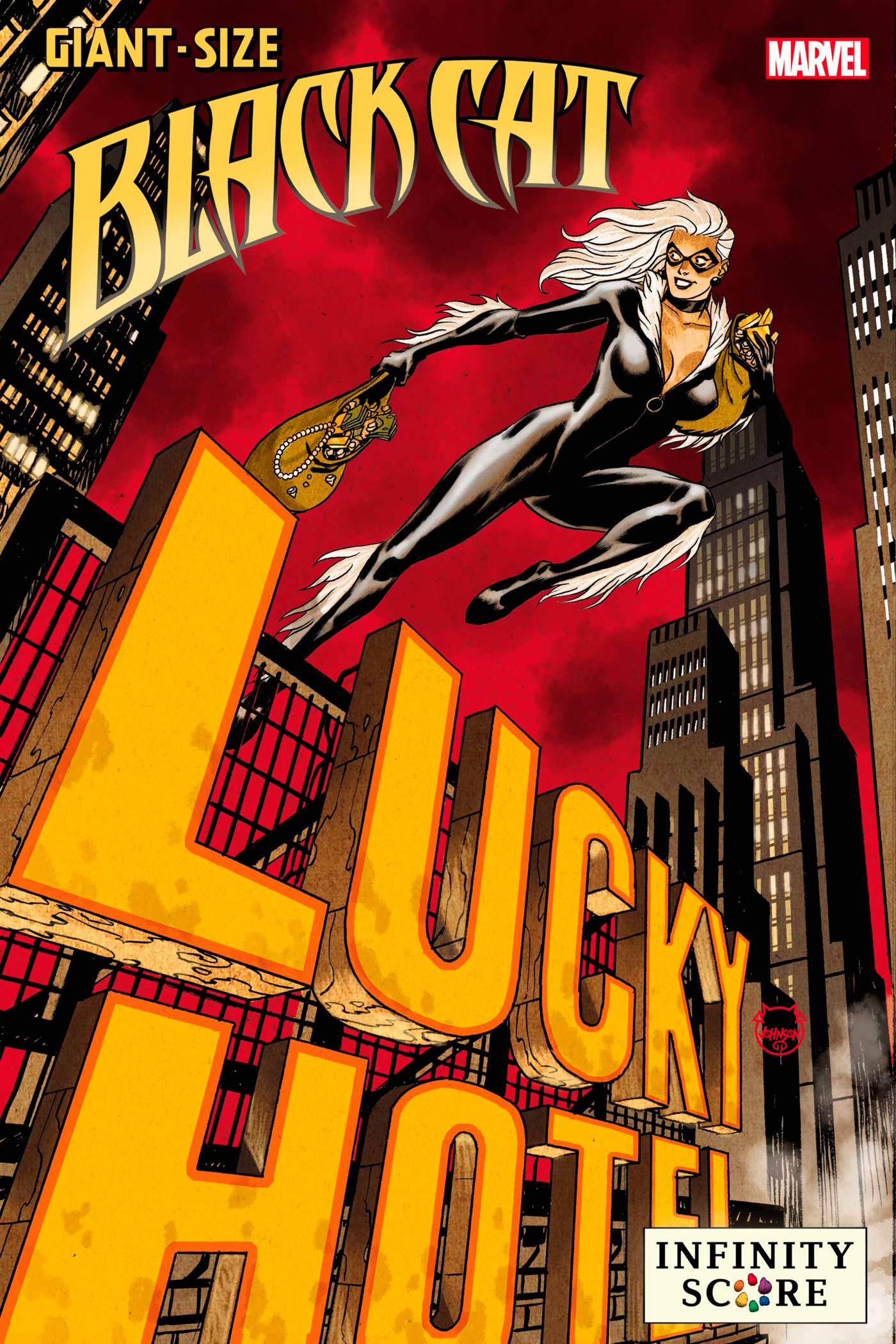 GIANT-SIZE BLACK CAT: INFINITY SCORE 1 JOHNSON LUCKY VARIANT