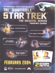 Quotable Star Trek Original Series Trading Card Sell Sheet