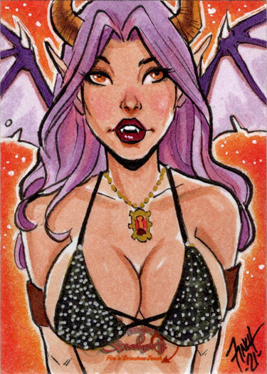 Succubus Sweethearts 5finity 2021 Incentive Sketch Card by Patrick Finch