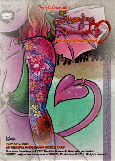 Succubus Sweethearts 5finity 2021 Incentive Sketch Card by Patrick Finch