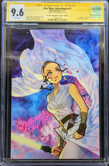 STAR WARS ADVENTURES (2020) #1 Virgin Cover Rose Besch Signed Graded CGC 9.6
