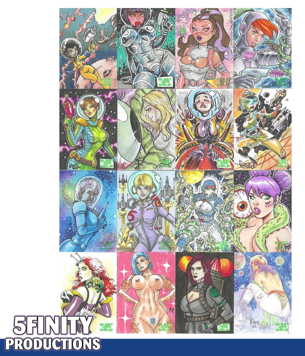 2022 5finity Blast Off Girls Sketch Card Pack