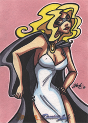 Moonstone Domino Lady & The Spider Sketch Card by Ana Sanchez v3