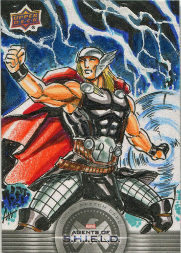 Marvel Agents of SHIELD Compendium Sketch Card Sherwin Santiago as Thor