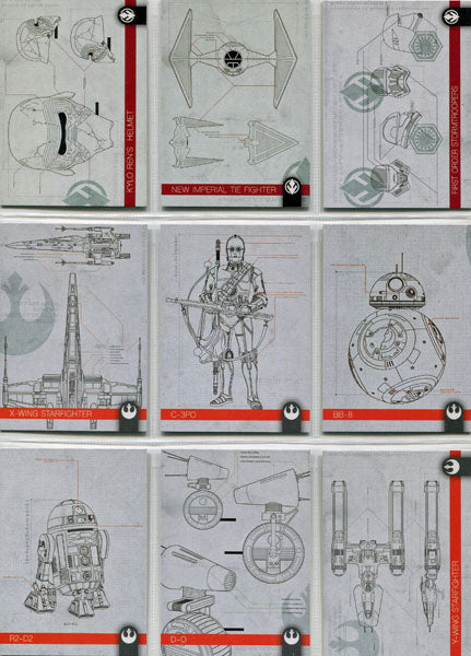 Star Wars Journey Rise Skywalker Schematics Complete 10 Card Set S-1 thru S-10