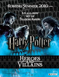 Harry Potter Heroes and Villains Trading Card Sell Sheet