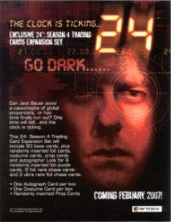 Twenty Four Season 4 Expansion Set Trading Card Sell Sheet