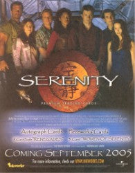 Serenity Trading Card Sell Sheet