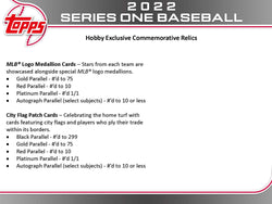 Topps 2022 Series 1 Baseball Factory Sealed Hobby Card Box