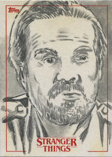 Stranger Things Upside Down Sketch Card by Richard Serrao of Jim Hopper